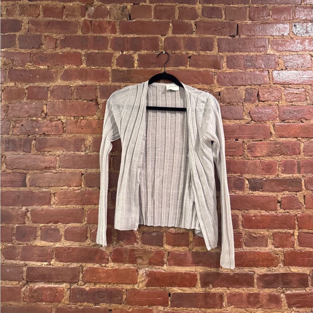 DISSH Light Gray Ribbed Cardigan